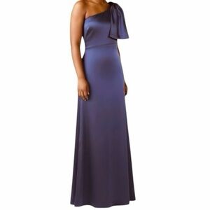 NWT SACHIN + BABI Deep Cobalt Sleeveless One Shoulder Bow Dress Gown Size 18W